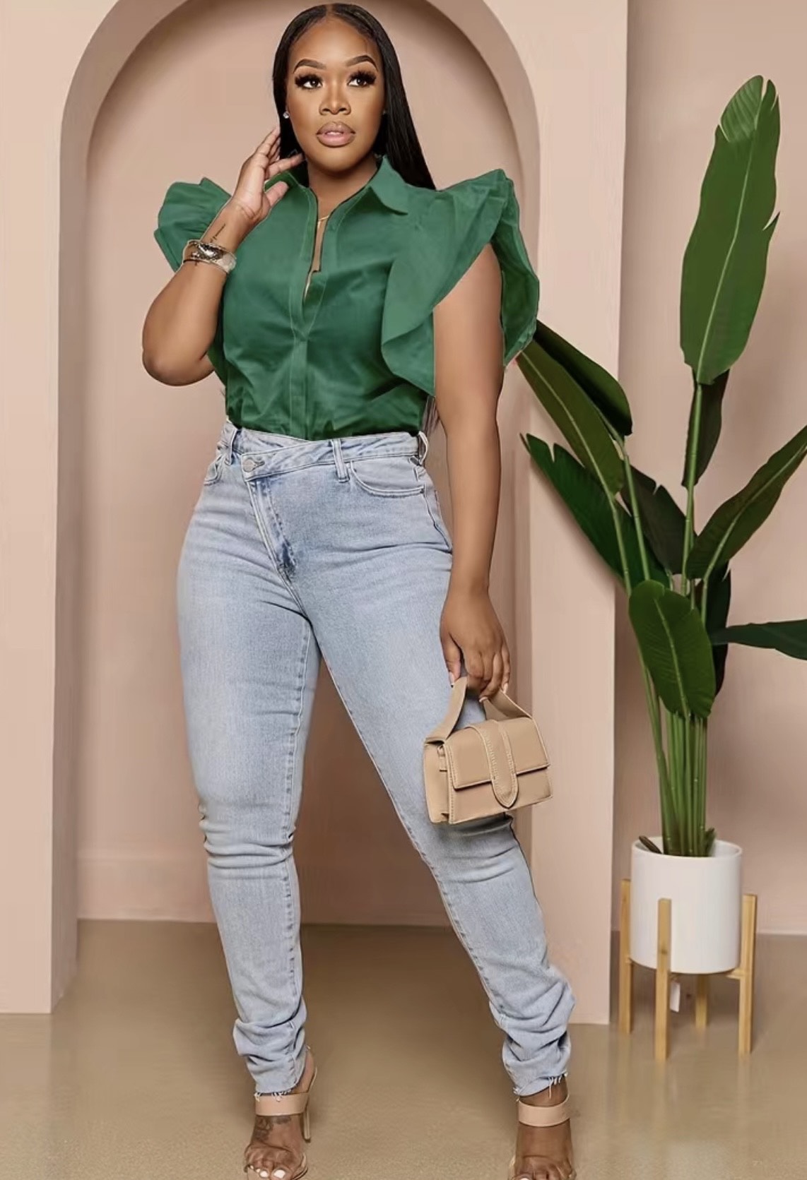 Elegance Unleashed: Refined Ruffles Blouse