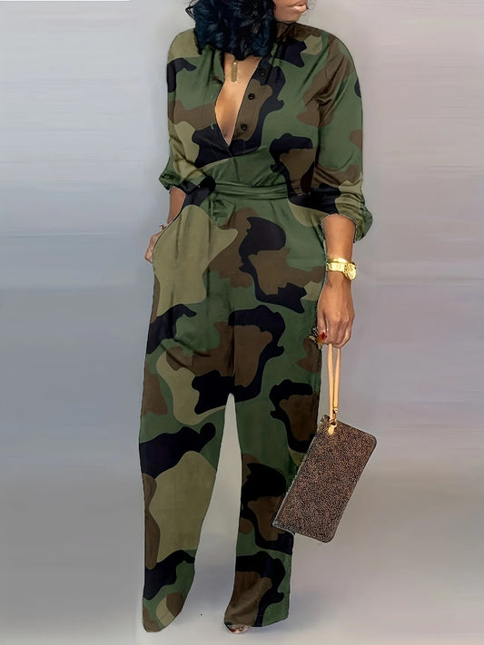 Fashion Jumpsuit: Pockets wide-leg