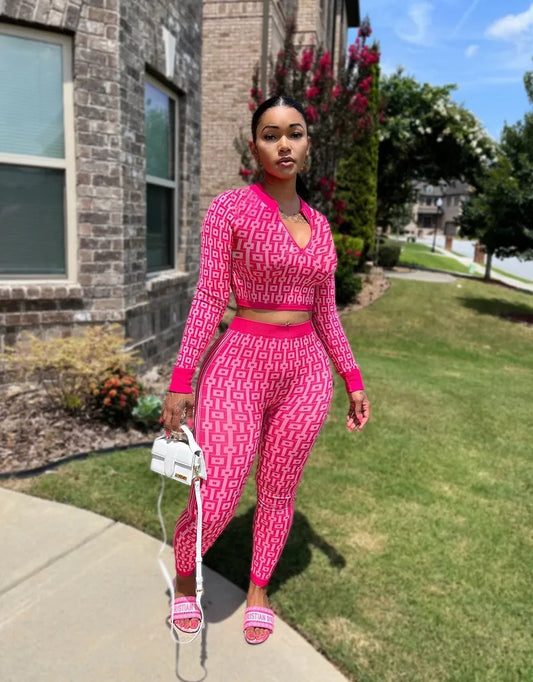 Tracksuit Women Two Piece Sets Tie Dye Long Sleeve Slim Fit Zipper Top Skinny Pencil Pants Suits