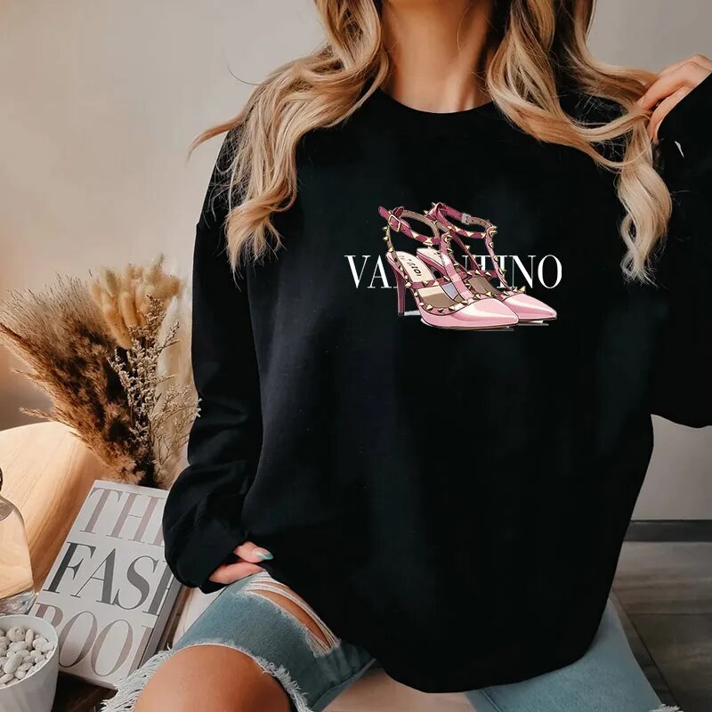 Sweatshirt Brand Printed Pullover Thickened Autumn and Winter Loose Hoodie Long Sleeve Women's Clothing