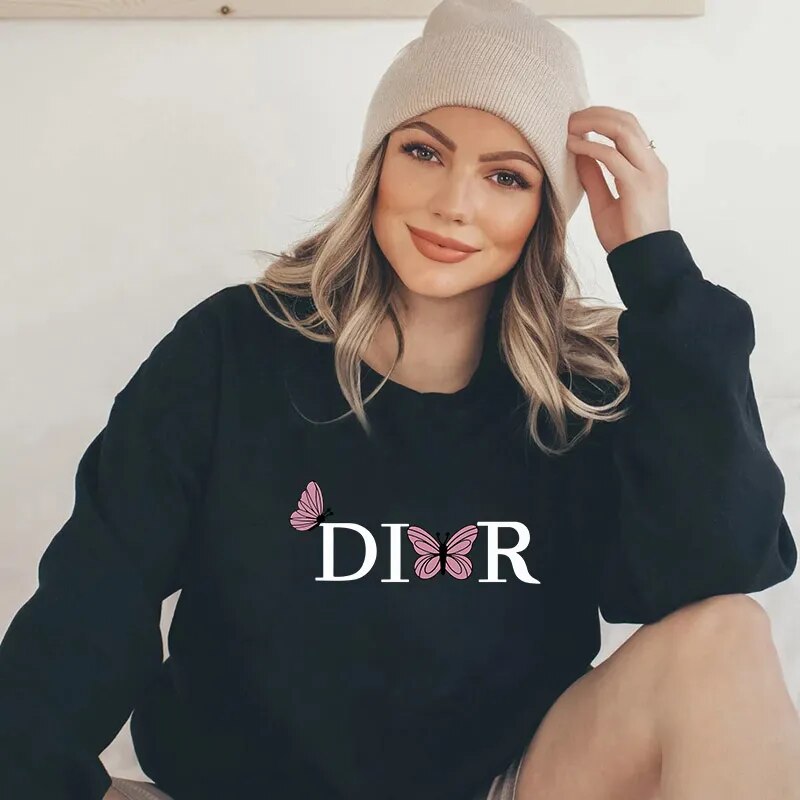 Sweatshirt Brand Printed Pullover Thickened Autumn and Winter Loose Hoodie Long Sleeve Women's Clothing