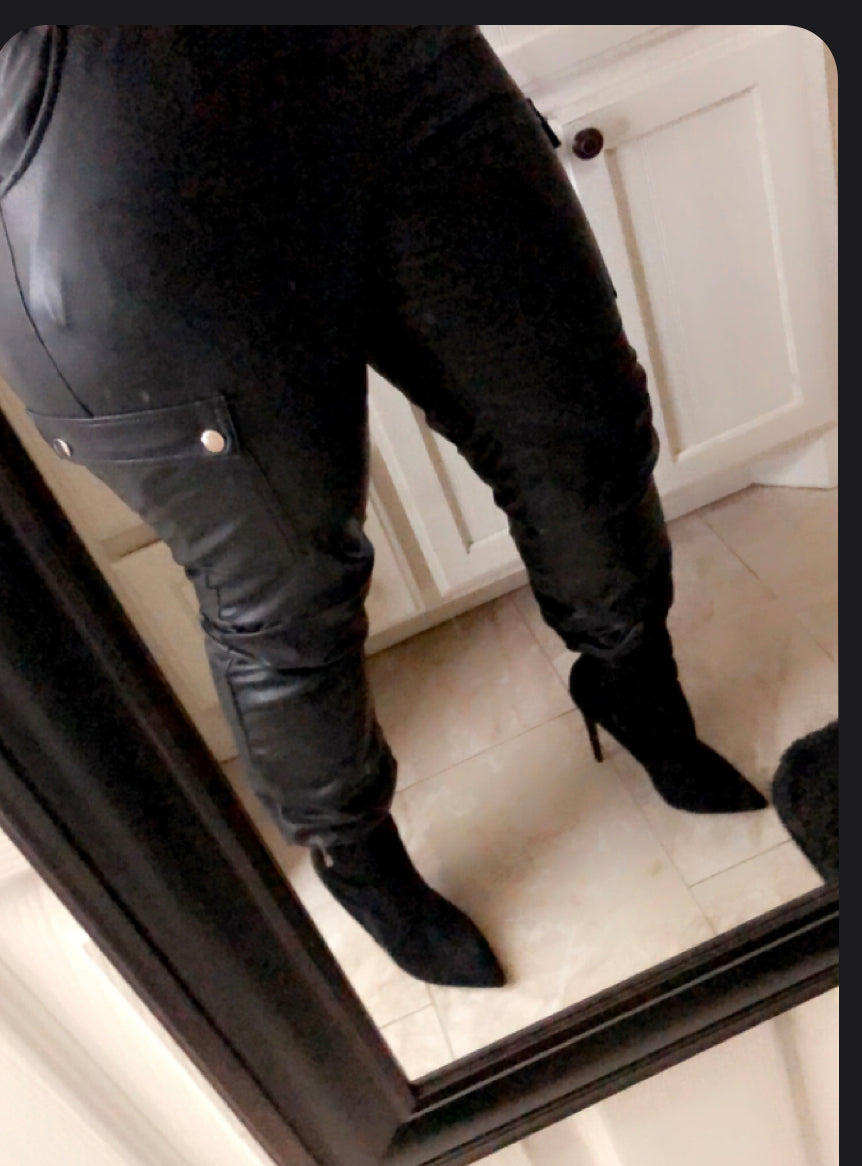 FAUX LEATHER JOGGERS